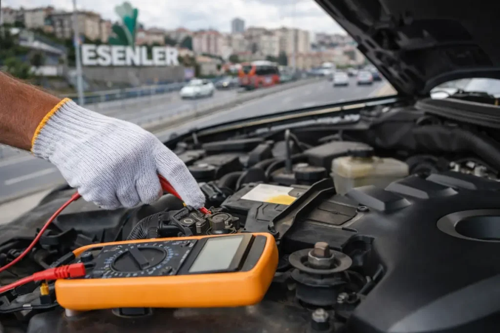 Esenler en yakın oto elektrikçi yolda kalan araçlara hızlı müdahale akü takviye ve arıza tespiti
