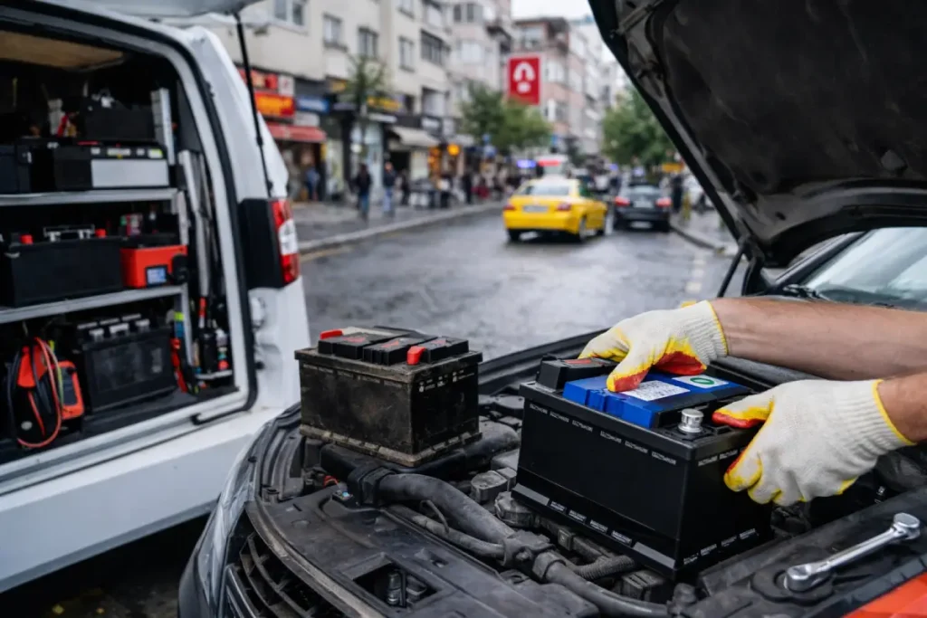 mobil akü değişimi nedir araç aküsünü yerinde değiştiren oto elektrik ustası